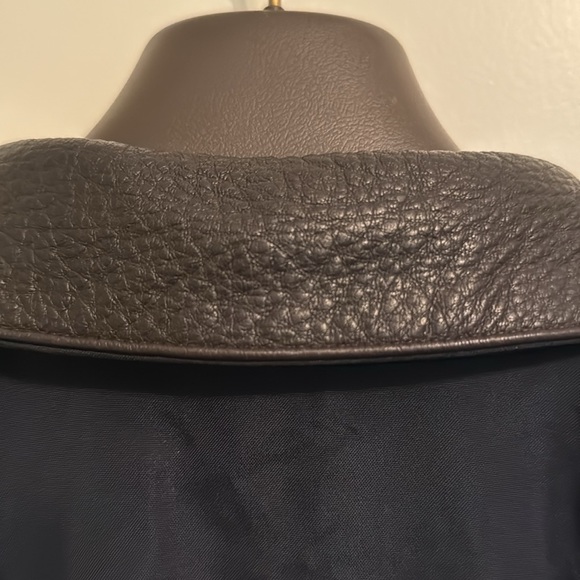 Loro Piana Navy Horsey Jacket w Mahogany Leather Collar L NWOT - Picture 9 of 13